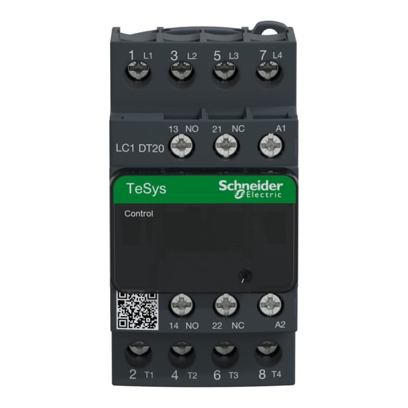 Imagen referencial de la serie: Contactor SCHNEIDER LC1DT20M7 · 4P 20A AC1 bob 220VAC 1NA +1NC Tesys D