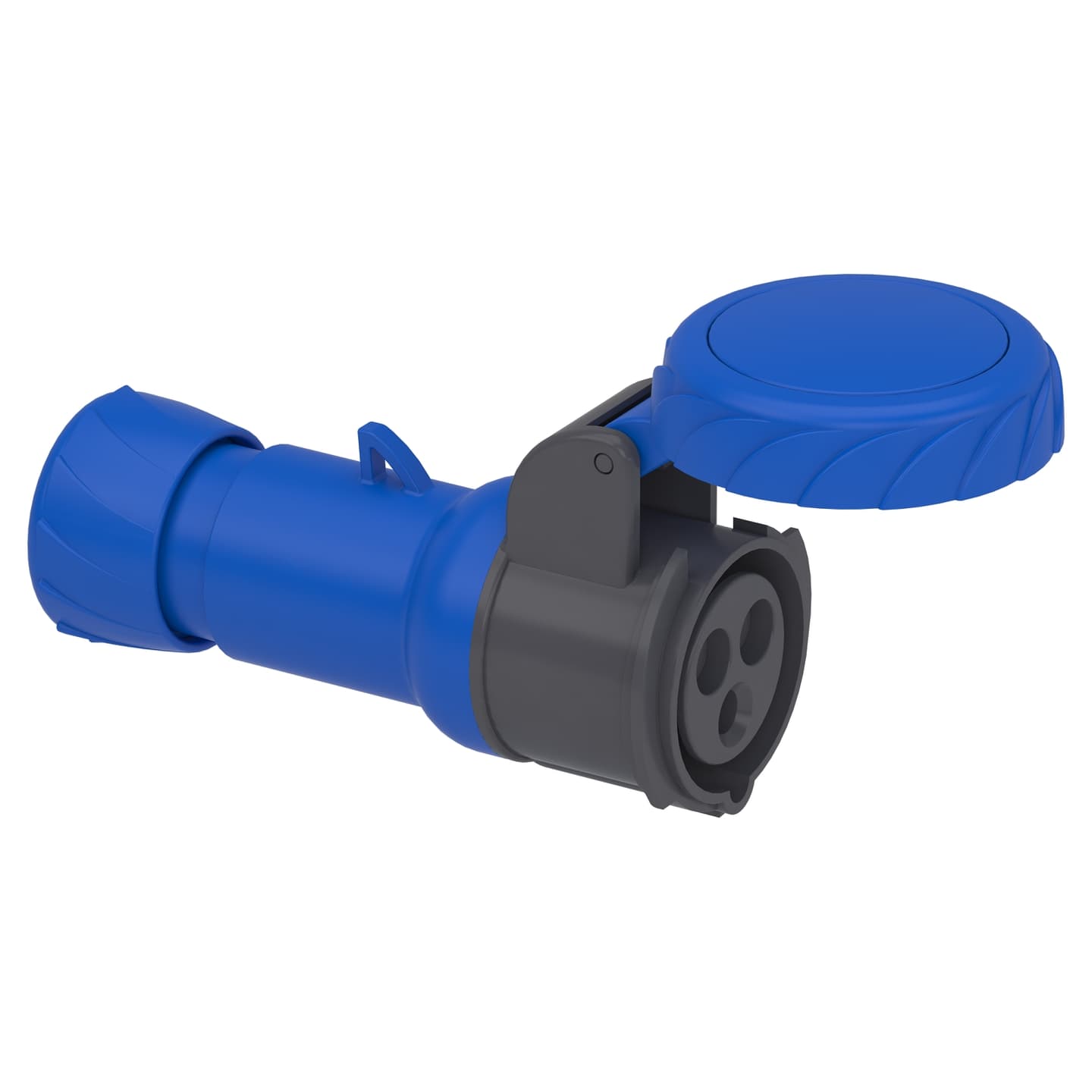 Toma industrial aérea SCHNEIDER PKF16M723 · 2P+T 16A 250VAC azul 6H IP67