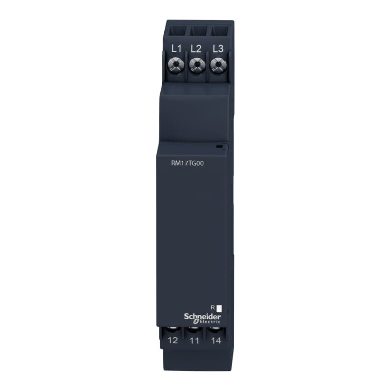 Relé control de voltaje SCHNEIDER RM17TG00 · RM17, 208-480V, 1NA/NC, SECUENCIA/FALTA fases