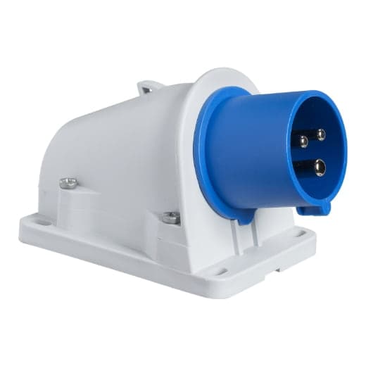 Toma industrial adosable SCHNEIDER PKE16W423 · 2P+T 16A 250VAC azul 6H IP44