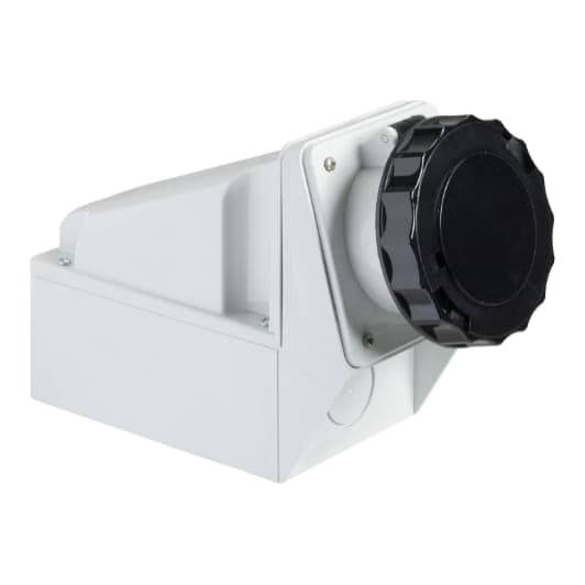 Toma industrial adosable SCHNEIDER 81185 · 3P+T 63A 500VAC negro 7H IP67