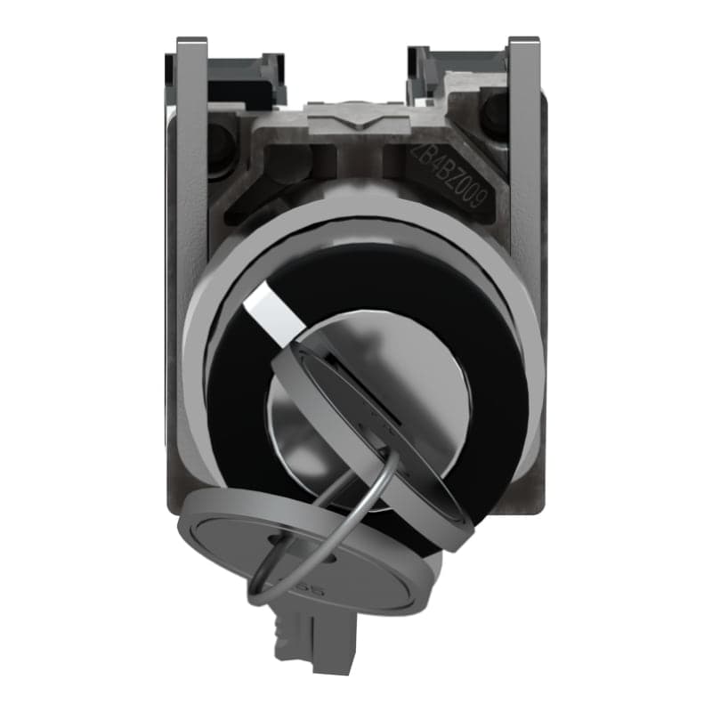 Selector con llave SCHNEIDER XB4BG03 · 3Posic metal cromado Ø22mm 2NA Harmony botón giratorio