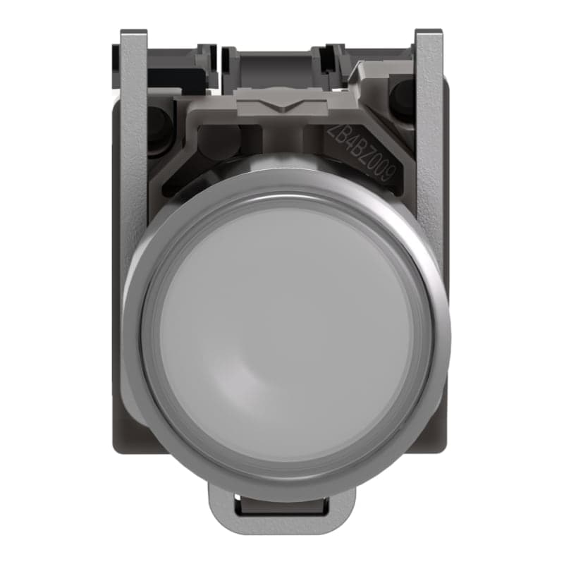 Pulsador luminoso rasante metal SCHNEIDER XB4BW31B5 · blanco Ø22mm 24VAC/Dc con LED 1NA+1NC Harmony