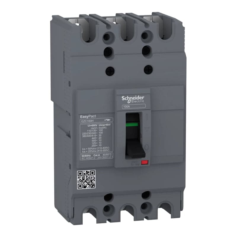 Interruptor automático fijo SCHNEIDER EZC100H3050 · EZC100H, 3x50A, 220V(100kA)/380V(30kA)/440V(20kA)
