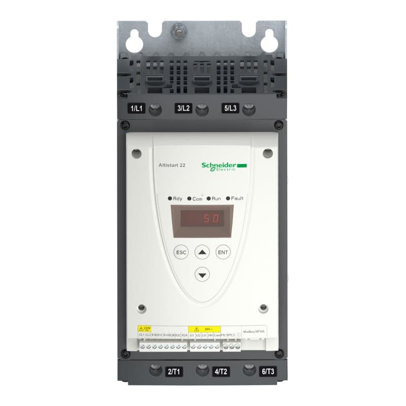 Imagen referencial de la serie: Arrancador suave SCHNEIDER ATS22D88S6 · 88A 30/60HP 220/440VAC altistart