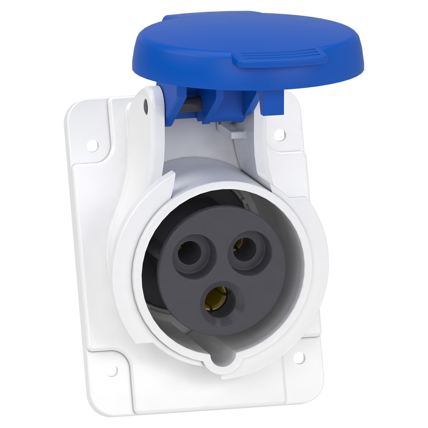 Toma industrial empotrado SCHNEIDER PKY16F423 · 2P+T 16A 250VAC azul 6H IP44