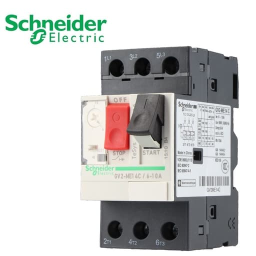 Guardamotor SCHNEIDER GV2ME14C · 3P regulable 6-10A 400/415VAC 100kA Tesys