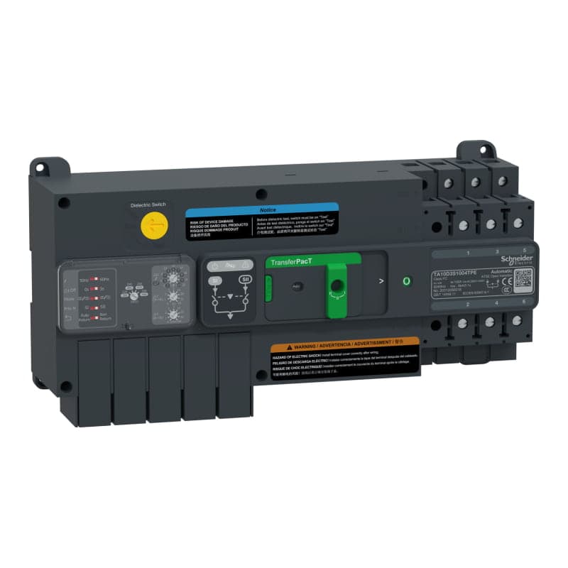 Transferencia transferpact automática SCHNEIDER TA10D3S1004TPE · 100A, 400V, 3P, perilla manual, frame 100A