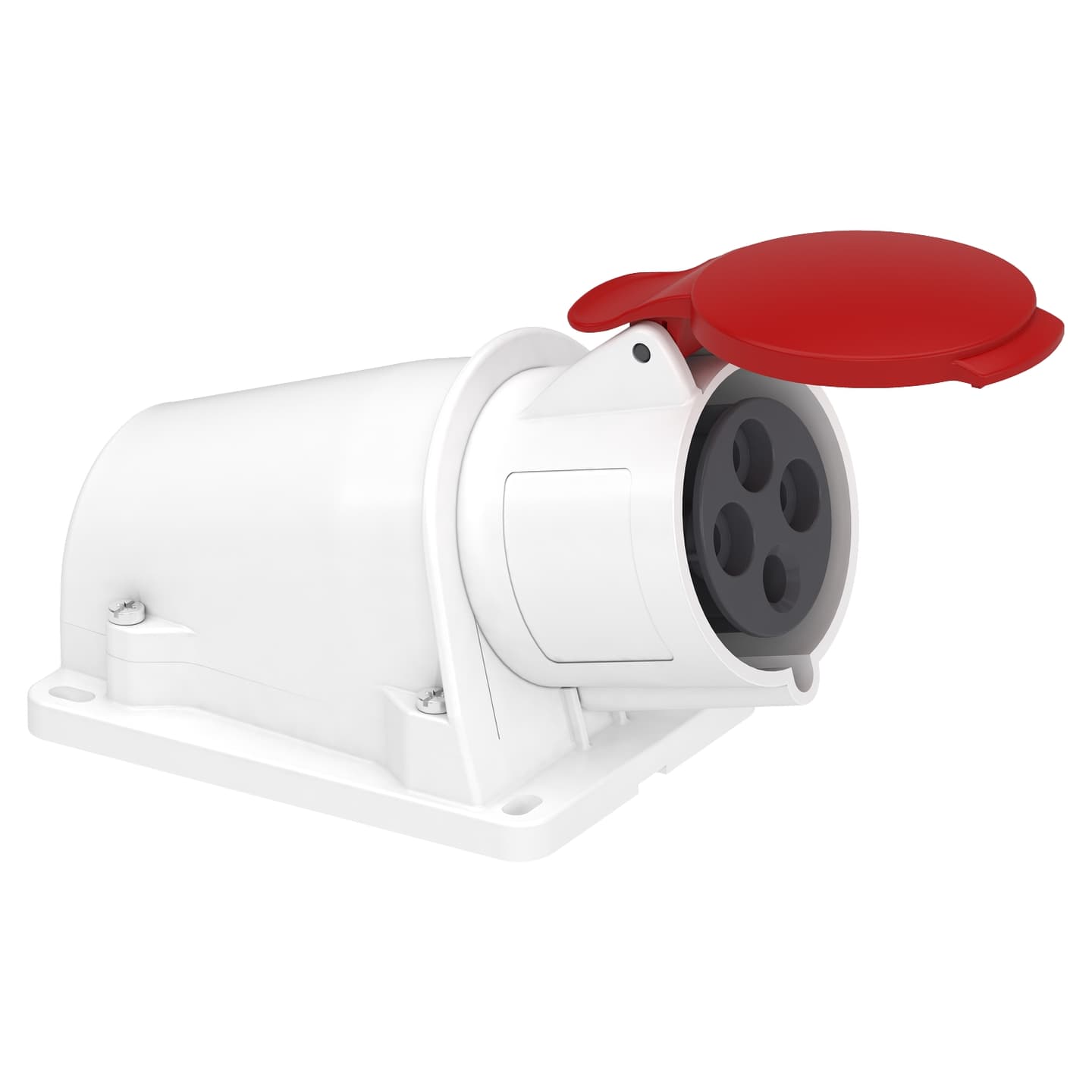 Toma industrial adosable SCHNEIDER PKF32W434 · 3P+T 32A 380/415VAC rojo 6H IP44
