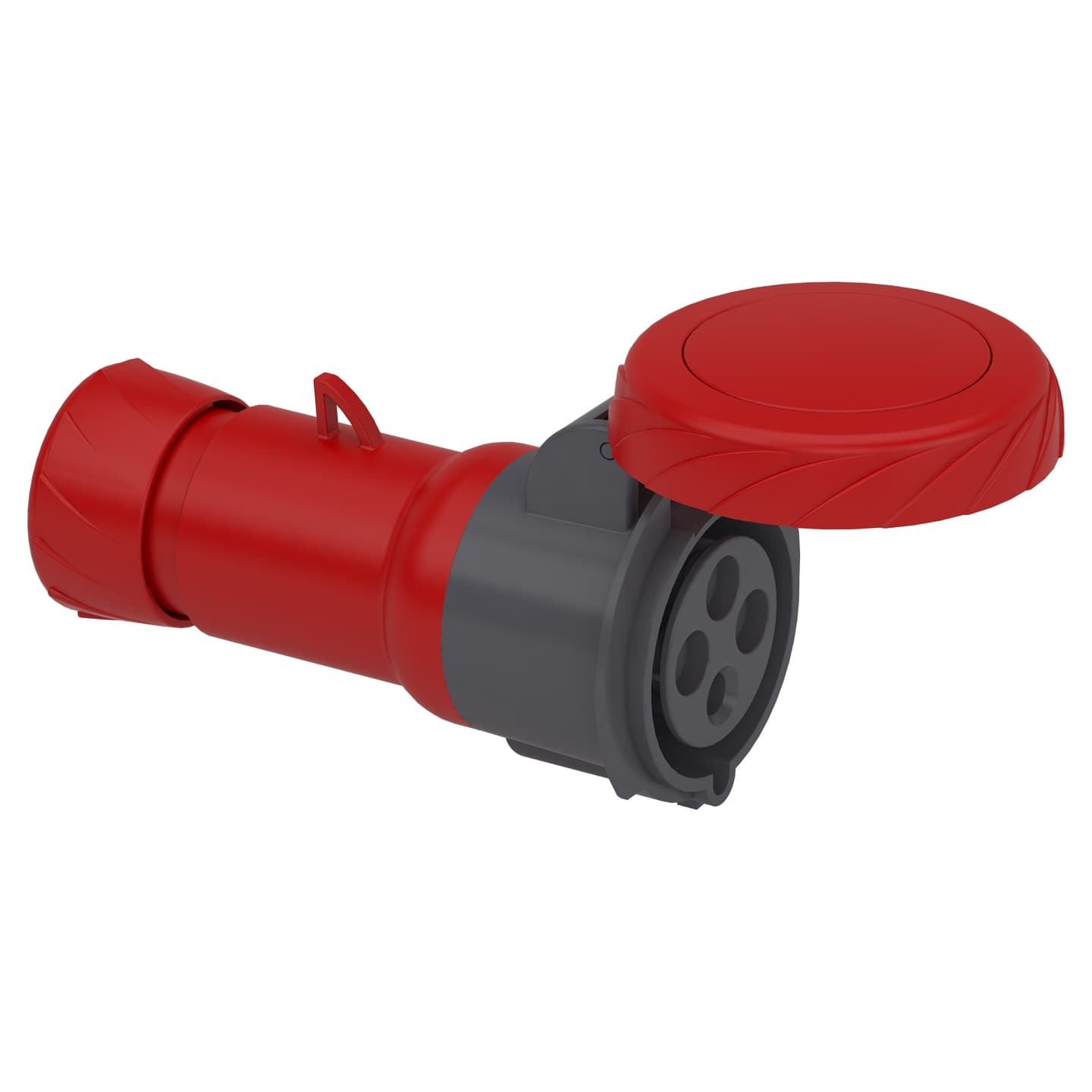 Toma industrial aérea SCHNEIDER PKF32M734 · 3P+T 32A 380/415VAC rojo 6H IP67