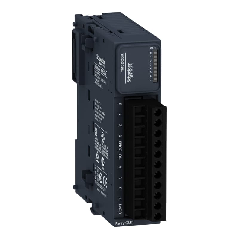 Módulo extension SCHNEIDER TM3DQ8R · TM3 para PLC MODICON, 8 salidas digitales relé