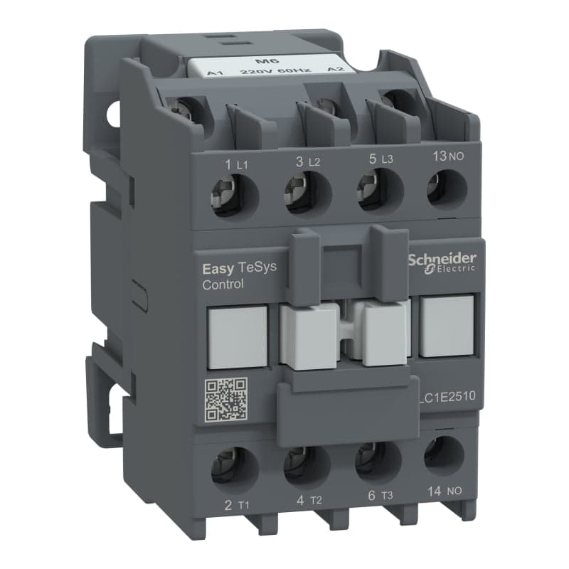 Contactor SCHNEIDER LC1E2510M6 · 3P 25A AC3 bob 220VAC 60Hz 1NA easy