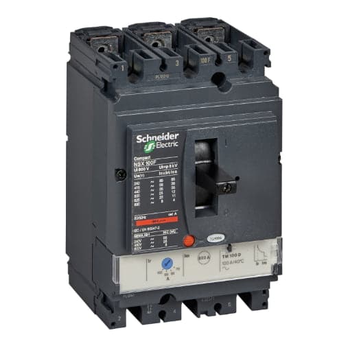 Interruptor de caja moldeada SCHNEIDER LV429631 · 3P regulable 56-80A 35kA 440VAC Nsx100F