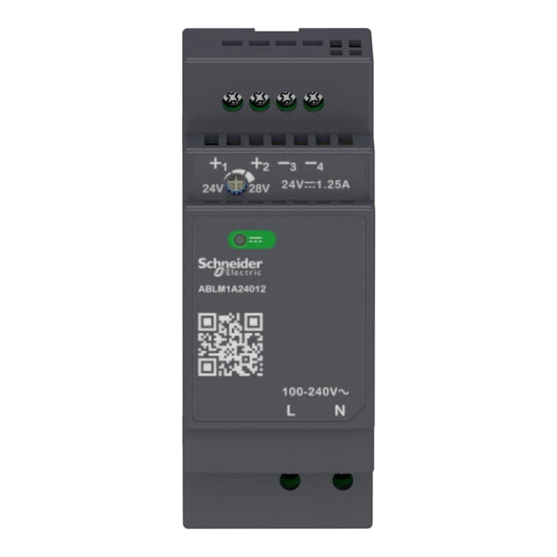Fuente de alimentación regulada ablm SCHNEIDER ABLM1A24012 · 30W, in: 100-240VAC, out: 24VDC/1.2A