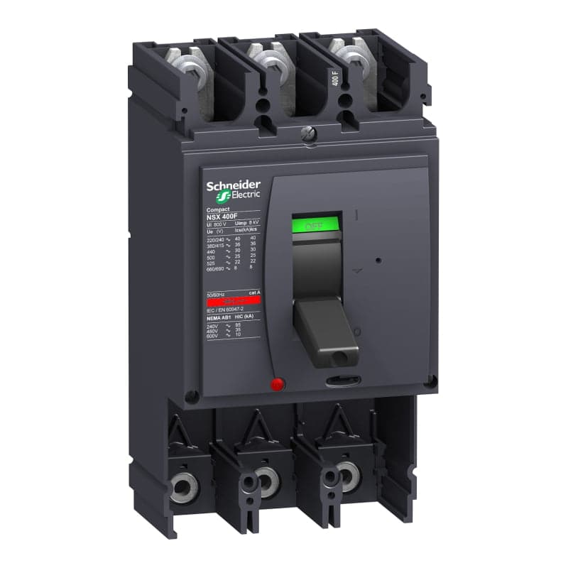 Imagen referencial de la serie: Interruptor de caja moldeada SCHNEIDER LV432404 · 3P fijo 400A 70kA 380/415VAC Nsx400H sin unid disp