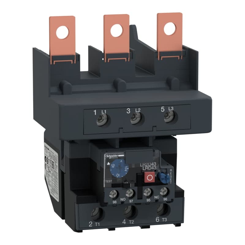 Relé térmico SCHNEIDER LRD4365 · 80-104A 1NA+1NC Tesys para contactor Tesys