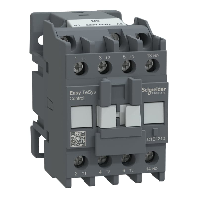 Contactor SCHNEIDER LC1E1210M6 · 3P 12A AC3 bob 220VAC 60Hz 1NA easy