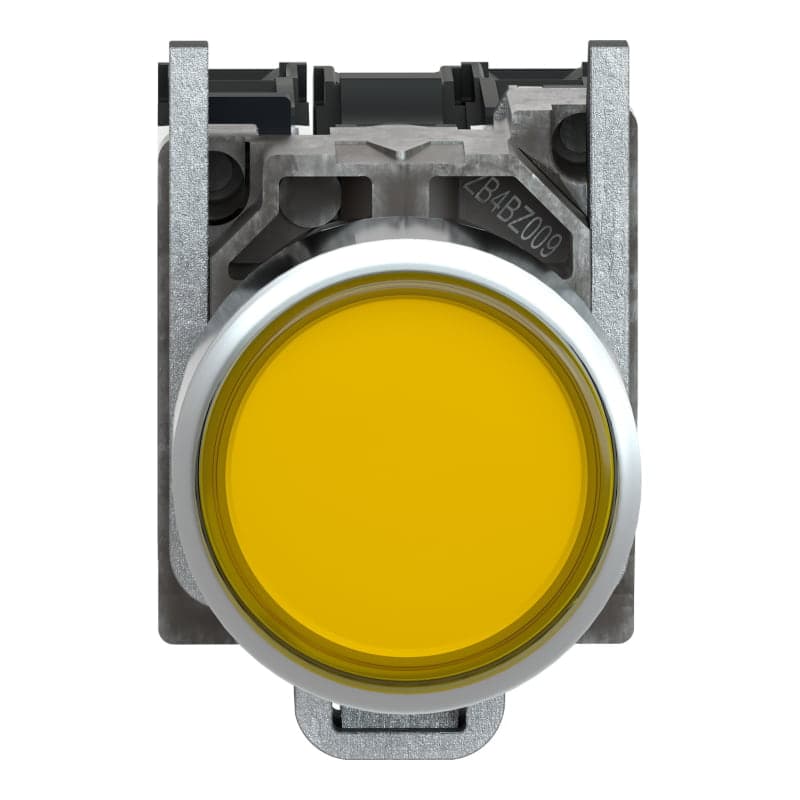 Pulsador luminoso rasante metal SCHNEIDER XB4BW3565 · amarillo Ø22mm 220VAC 1NA+1NC Harmony