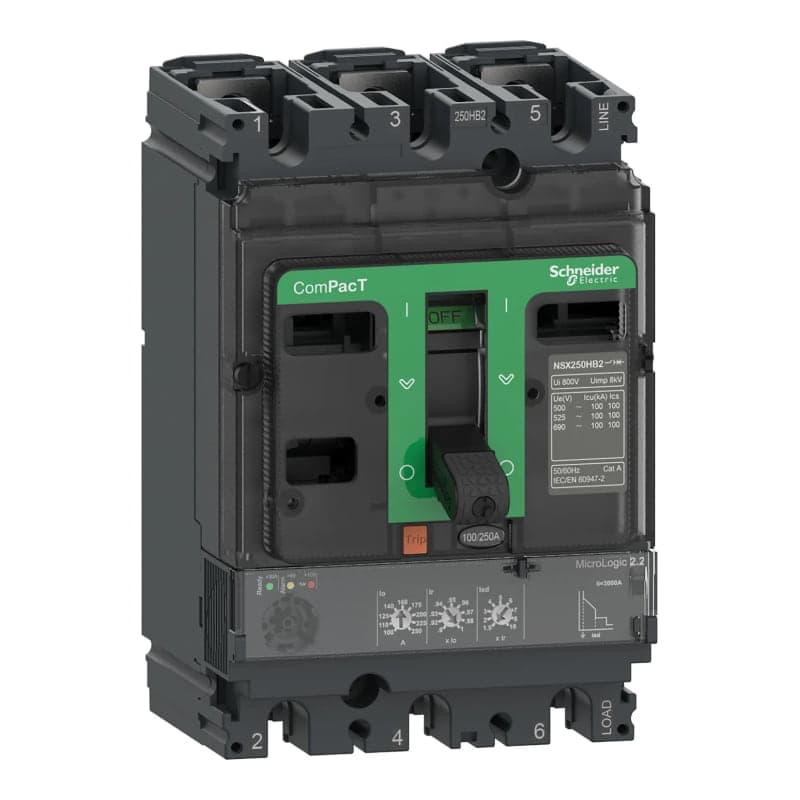 Imagen referencial de la serie: Interruptor de caja moldeada SCHNEIDER C16F32D160 · 3P regulable 64-160A 85/220V 36/380V 35