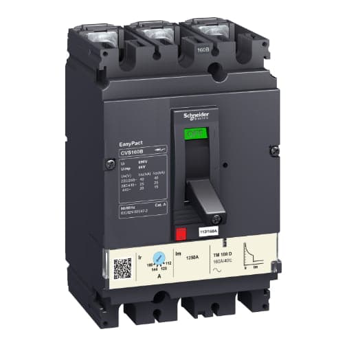 Interruptor de caja moldeada SCHNEIDER LV516303 · 3P regulable 112-160A 20kA 440VAC easypact Cvs160B