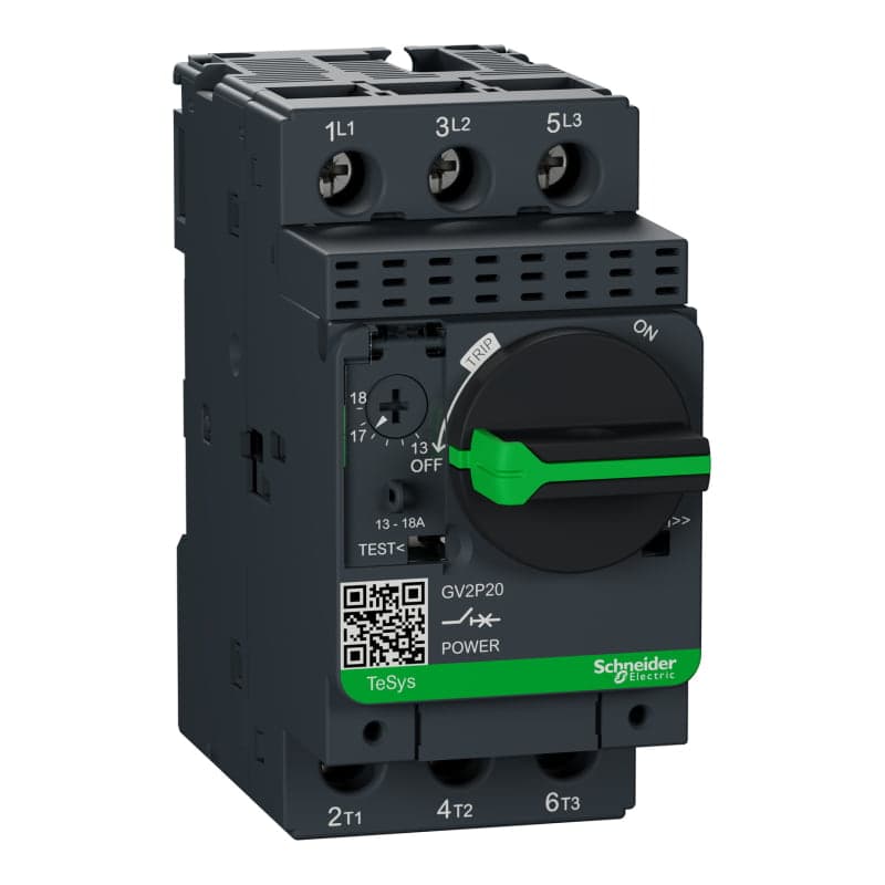 Guardamotor SCHNEIDER GV2P20 · 3P regulable 13-18A 400/415VAC 50kA Tesys