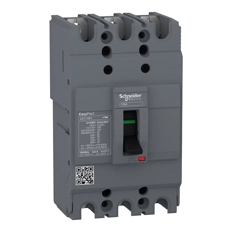 Interruptor automático fijo SCHNEIDER EZC100H3040 · EZC100H, 3x40A, 220V(100kA)/380V(30kA)/440V(20kA)