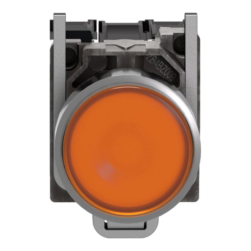 Pulsador luminoso rasante metal SCHNEIDER XB4BW35G5 · amarillo Ø22mm 120VAC con LED 1NA+1NC Harmony