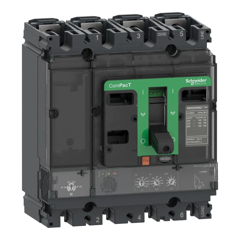 Imagen referencial de la serie: Interruptor automático regulable SCHNEIDER C10F42D040 · NSX100F micrologic 2.2 40A 4P4D