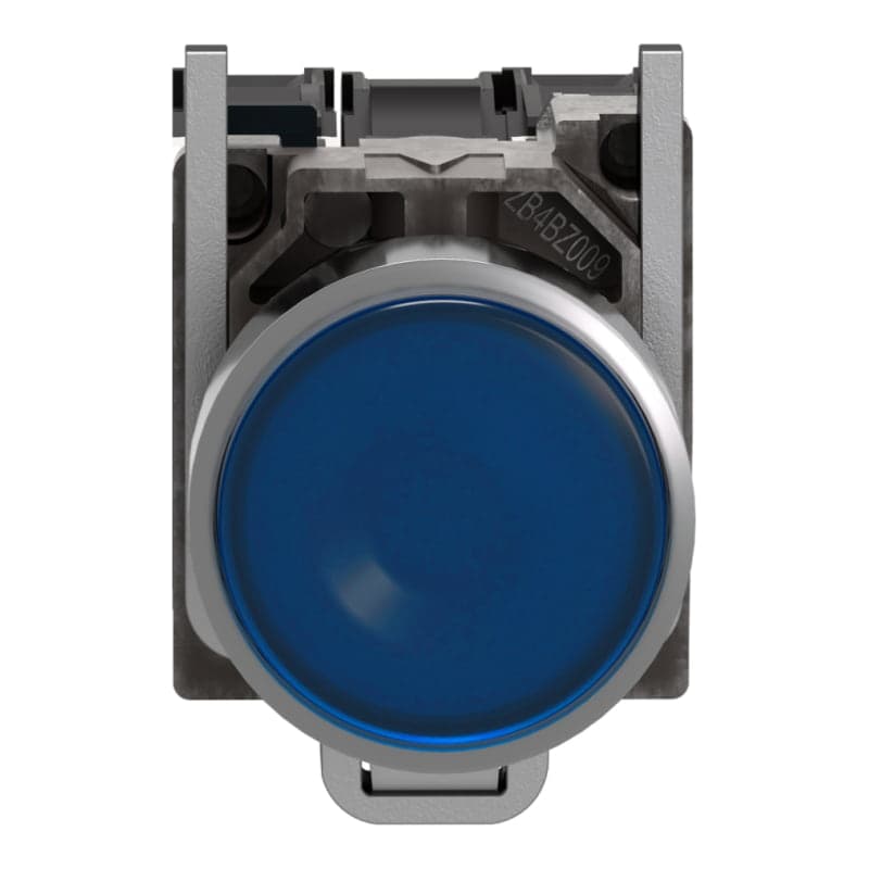 Pulsador luminoso rasante metal SCHNEIDER XB4BW36B5 · azul Ø22mm 24VAC/Dc con LED 1NA+1NC Harmony