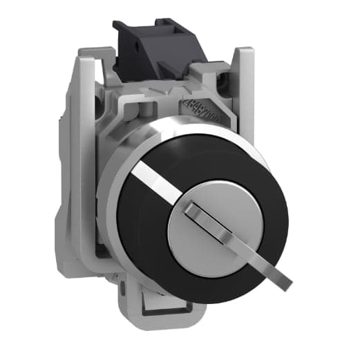 Selector con llave SCHNEIDER XB4BG41 · 2Posic metal negro Ø22mm 1NA Harmony