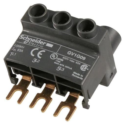 Bloque de bornes SCHNEIDER GV1G09 · 3P 63A para interruptor aut Tesys