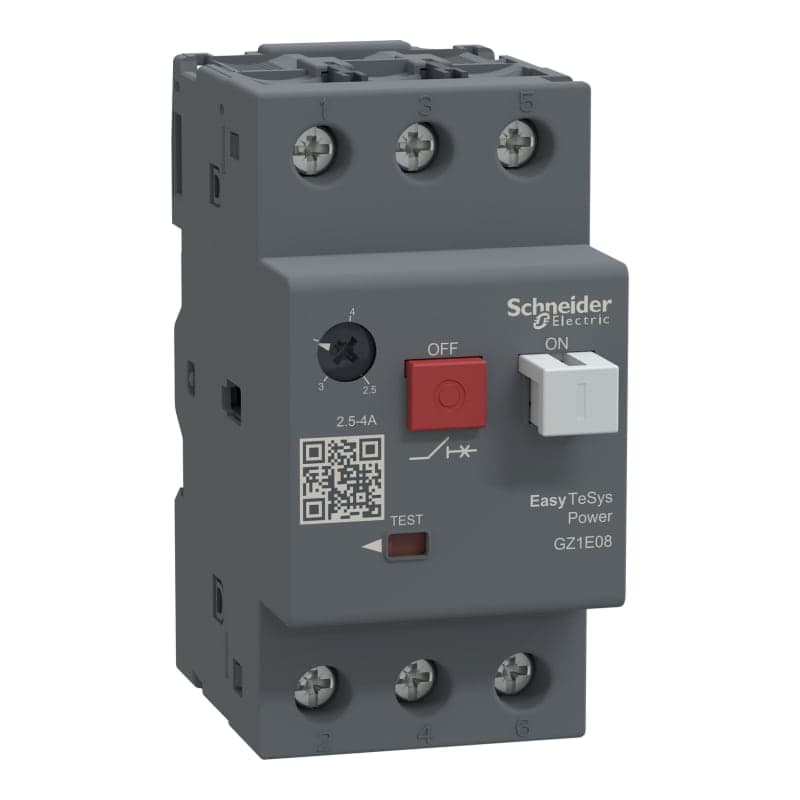 Guardamotor SCHNEIDER GZ1E08 · 3P regulable 2.5-4A 100kA 400VAC easy