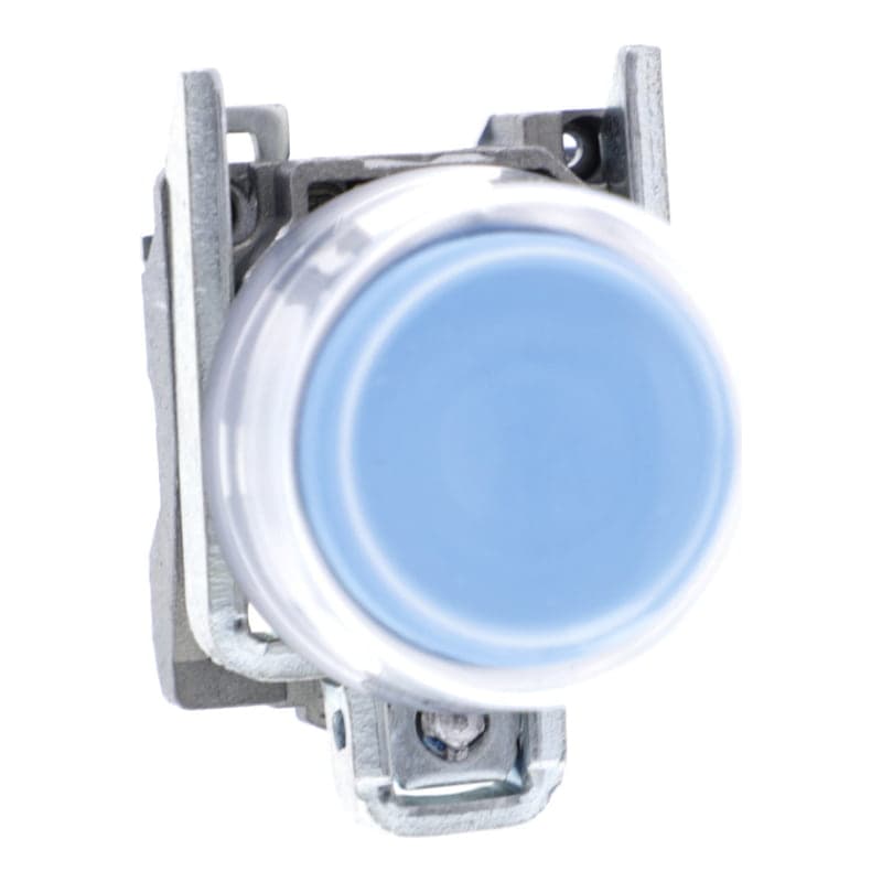 Pulsador saliente con capuchón metal SCHNEIDER XB4BP61 · azul Ø22mm 1NA Harmony