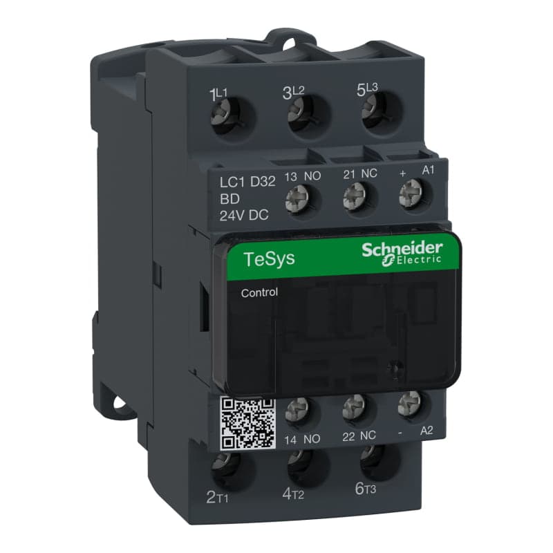 Contactor,TESYS deca SCHNEIDER LC1D32BD · 3P,AC3 32A bobina 24VDC