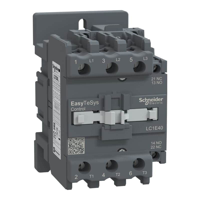 Contactor SCHNEIDER LC1E40M6 · 3P 40A AC3 bob 220VAC 60Hz 1NA+1NC easy