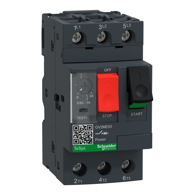 Guardamotor SCHNEIDER GV2ME05 · 3P regulable 0.63-1A 400/415VAC 100kA Tesys