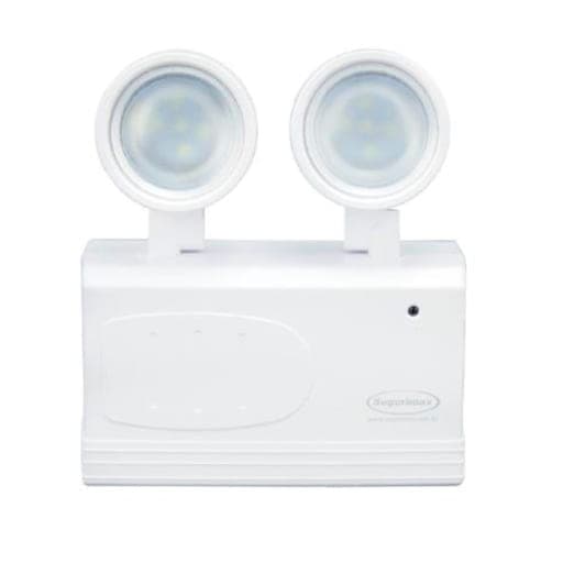 Luminaria emergencia LED SEGURIMAX 222B6120006 · 2X 1W 120-240VAC 200lm 3/6H IP20