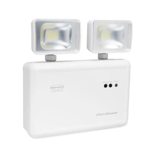 Luminaria emergencia LED SEGURIMAX 222B6120002 · 2 faros 9.6W 120-240VAC 1200lm 3H IP65