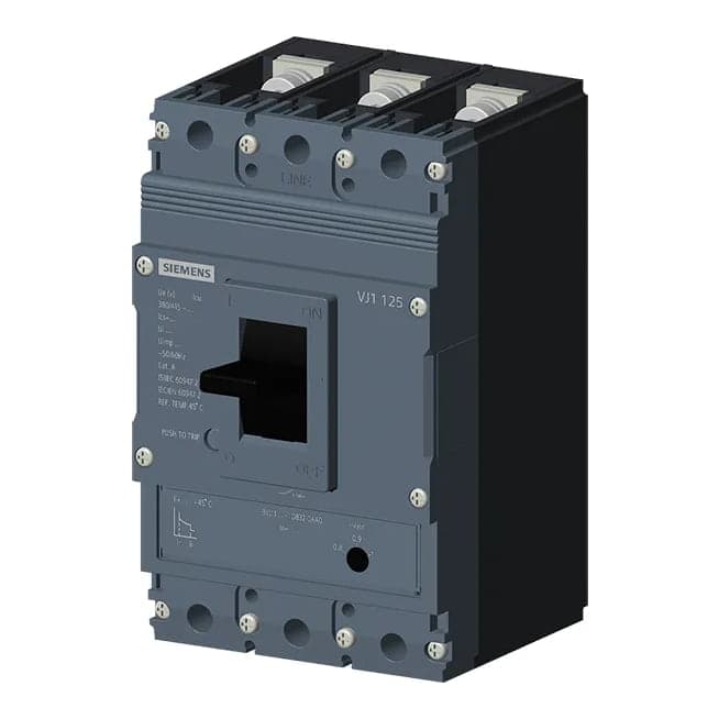 Imagen referencial de la serie: Interruptor automático regulable SIEMENS 3VJ1110-5DB32-0AA0 · 3P, 80 - 100A, 36kA/415VAC sinova