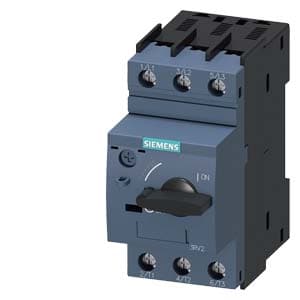Imagen referencial de la serie: Guardamotor SIEMENS 3RV2011-0AA10 · 3P regulable 0.11...0.16A 100kA/240VAC tamaño S00, clase 10
