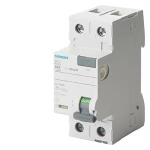Imagen referencial de la serie: Interruptor diferencial SIEMENS 5SV3316-6 · 2P 63A 230VAC 30mA tipo A (Súper Inmunizado) Sentron