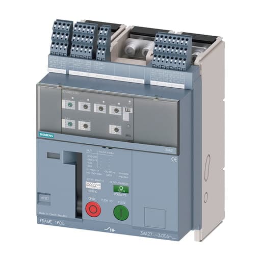 Interruptor termomagnético SIEMENS 3VA2710-1AD15-0AA0 · 3VA2 3P 400-1000A, 85kA, ETU350 LSI, fijo con RTC