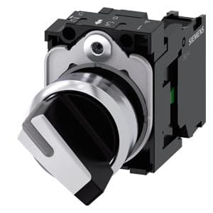 Selector SIEMENS 3SU1150-2BF60-1BA0 · lum. metal 22mm 2 pos. blanco 1NA (Sin LED)
