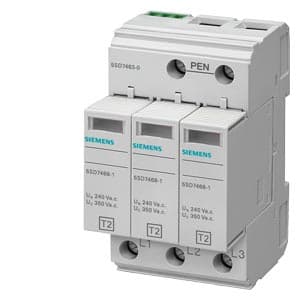 Supresor de picos SIEMENS 5SD7463-0 · tipo 2: clase C, 3 polos, 350V, sistema enchufable