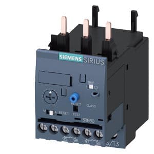 Imagen referencial de la serie: Relé de sobrecarga electrónico regulable SIEMENS 3RB3026-1QB0 · 6-25A 1NA+1NC tamaño S0, clase 10E