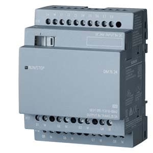 Módulo lógico SIEMENS 6ED1055-1CB10-0BA2 · LOGO! Dm16 24, exp. module Pu/I/O: 24V Dc/24V Dc/Trans., 8 Di/8 do, 4Te