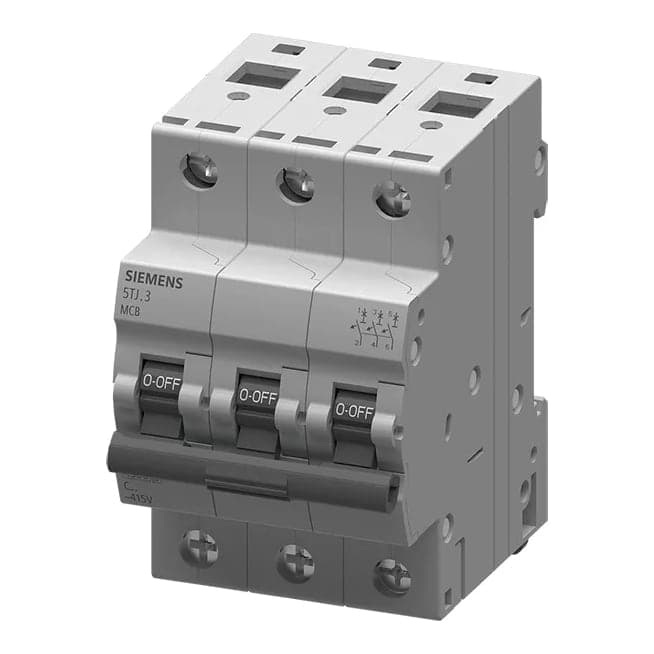 Imagen referencial de la serie: Interruptor termomagnético DIN MCB SIEMENS 5TJ6316-7 · 3x16A, 6kA 415VAC sinoplus