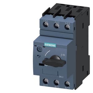 Imagen referencial de la serie: Guardamotor SIEMENS 3RV2021-1BA10 · 3P regulable 1.4...2A 100kA/240VAC tamaño S0, clase 10