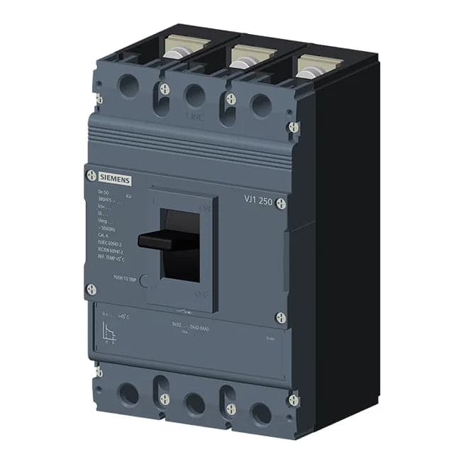 Imagen referencial de la serie: Interruptor termomagnético fijo SIEMENS 3VJ1220-5DA32-0AA0 · 3x200A, 36kA/415VAC sinoplus