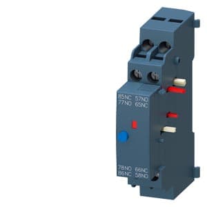 Bloque contacto auxiliar SIEMENS 3RV2921-1M · lat. alarm / dispa 1NA+1NC para guardamotor tamaño S00-S3